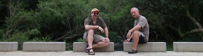 Daniel Graf and Hugh Jones at their first collecting site, Mammy Johnsons Creek.