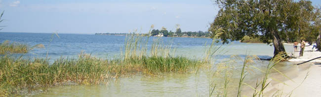 Lake Bangweulu at the Samfya Beach Hotel.